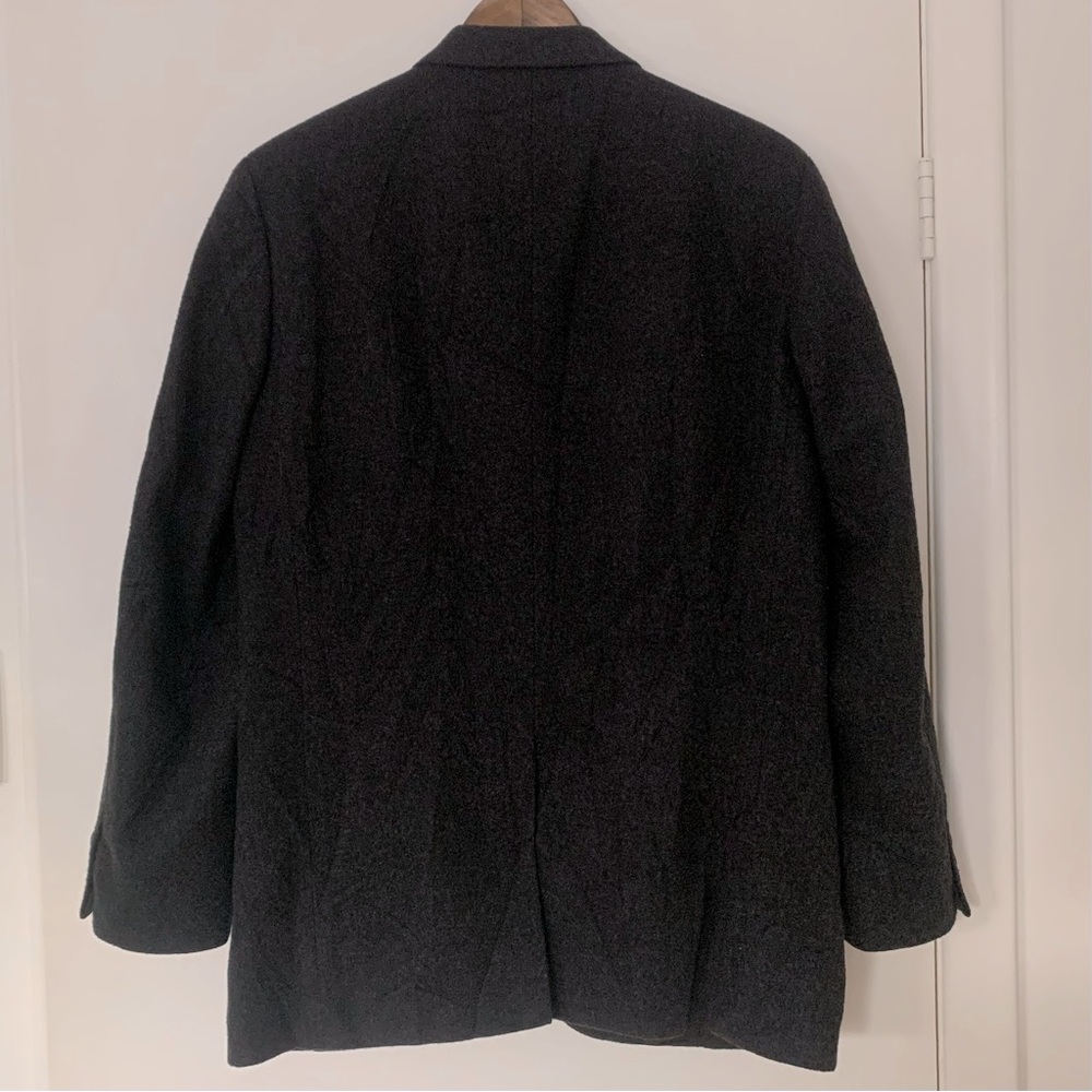 Cashmere + Wool Eddie Bauer Charcoal Gray Blazer Jacket - Picture 4 of 6